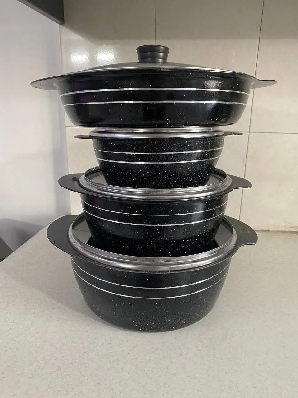 ♨️سرویس قابلمه ۱۰ پارچه داخل گرانیت مارک اس پی اس🤩
