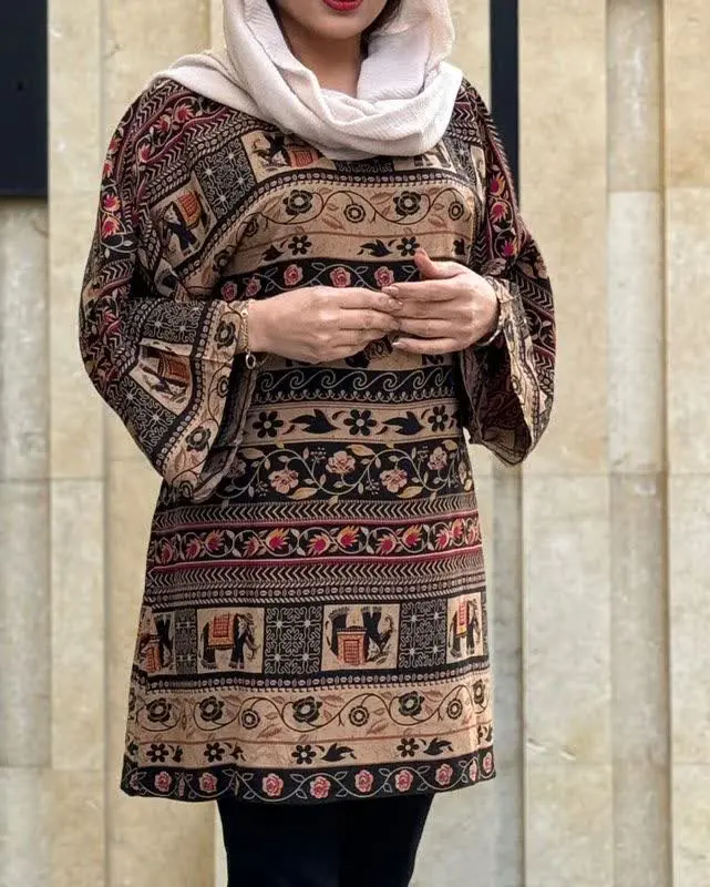 🧵🪡تونیک سایزبزگ فیل طرح اندونزی 
