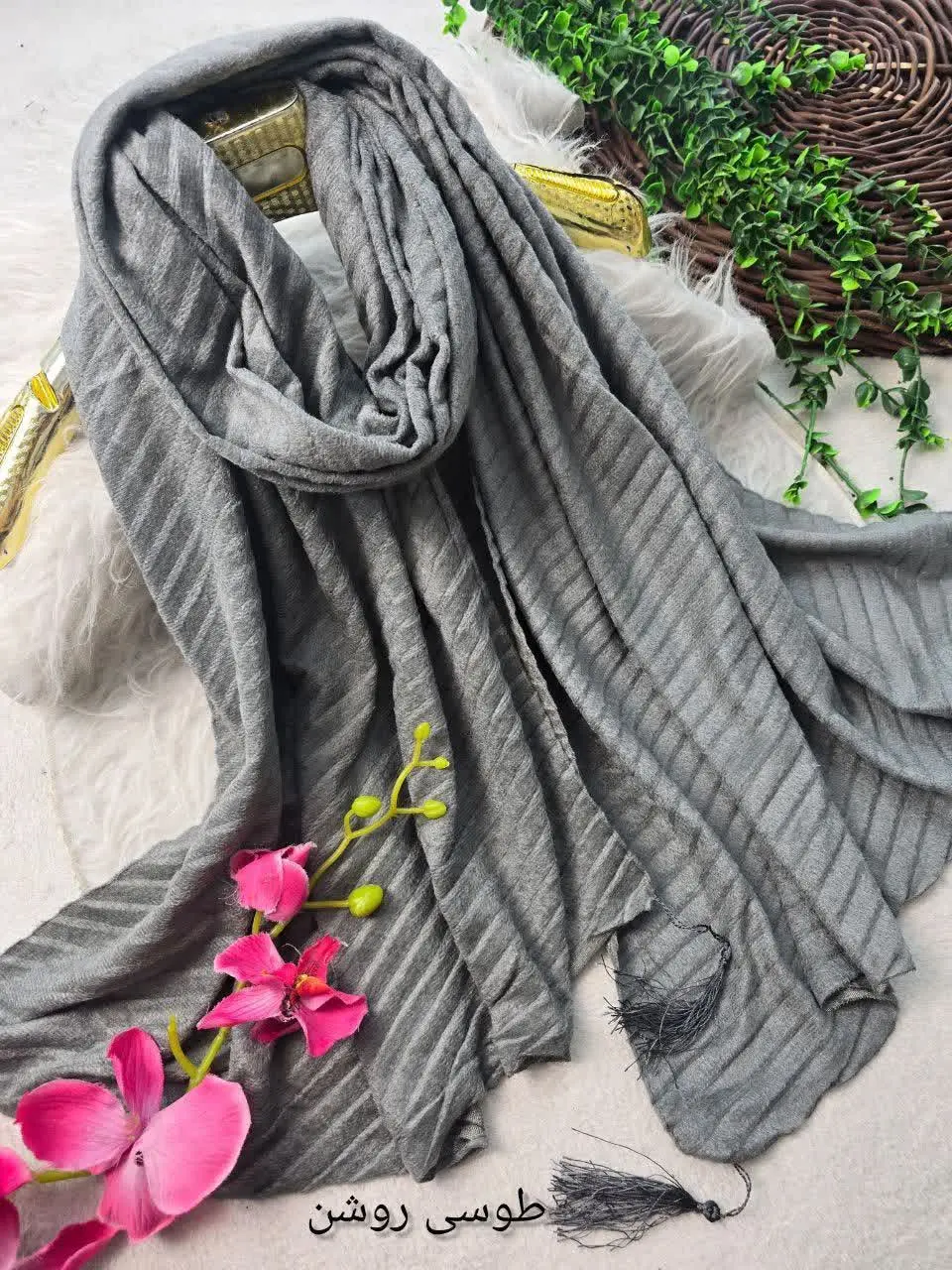 🍁 نام: شال مخمل پلیسه