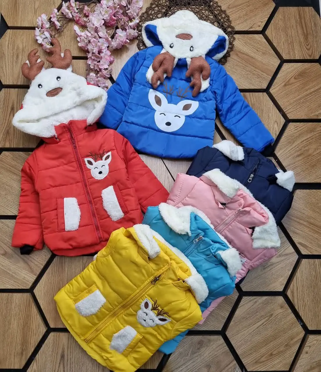 🤶کاپشن کلاه گوزنی دخترانه👩