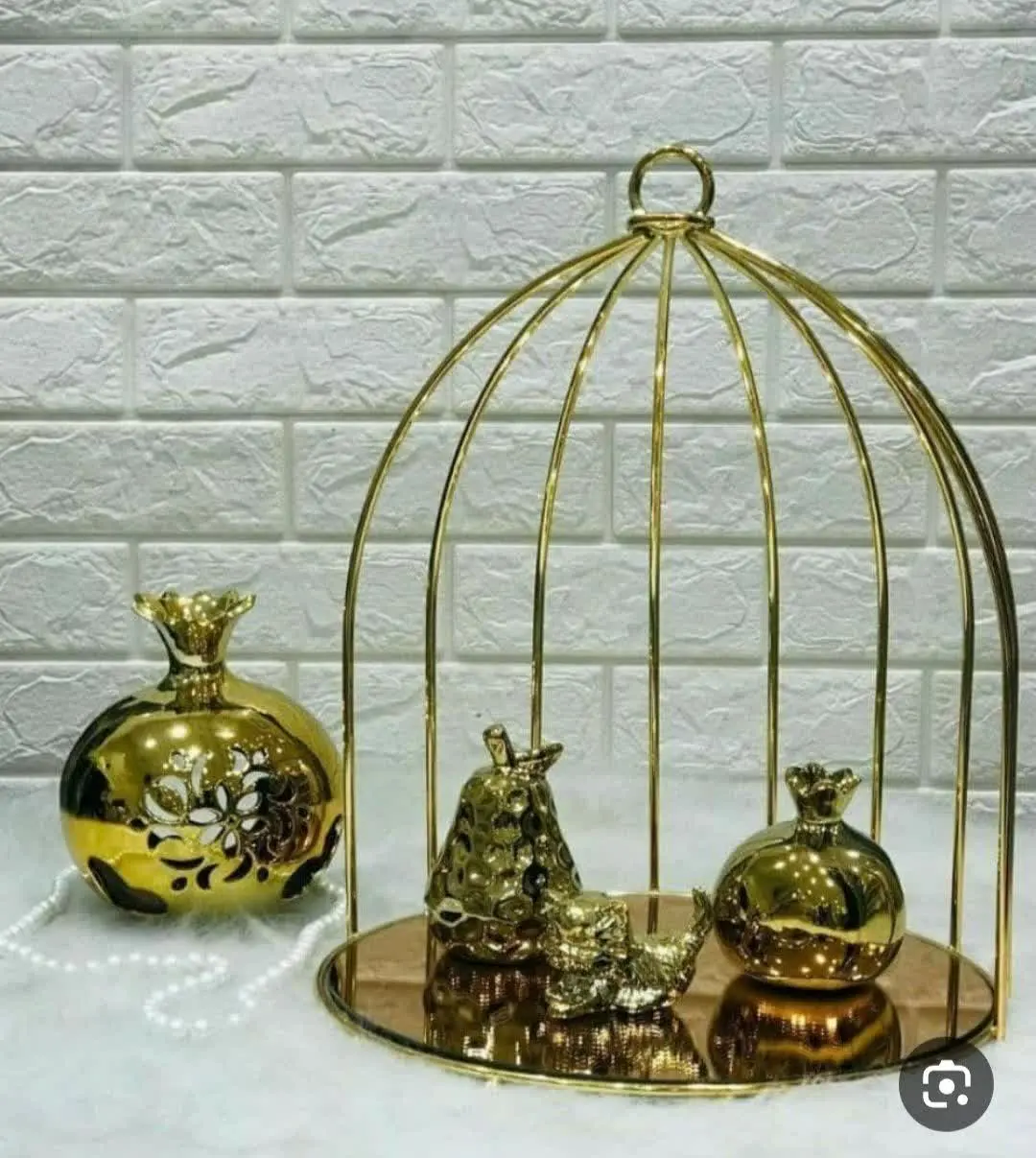 قفس دکوری طلایی متوسط
