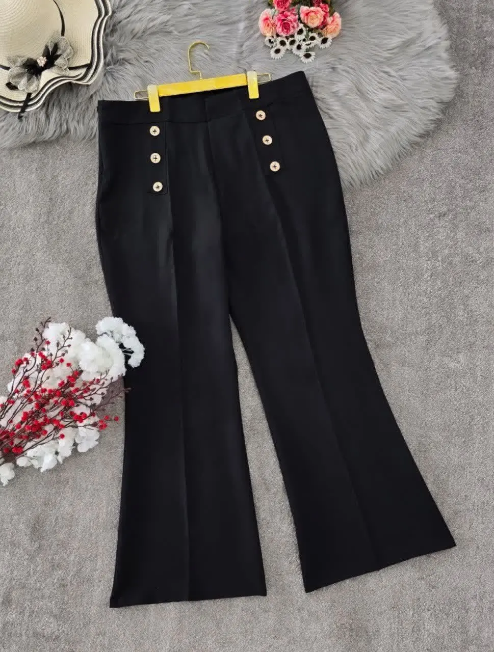 شلوار دمپا گشاد کمر دکمه ای