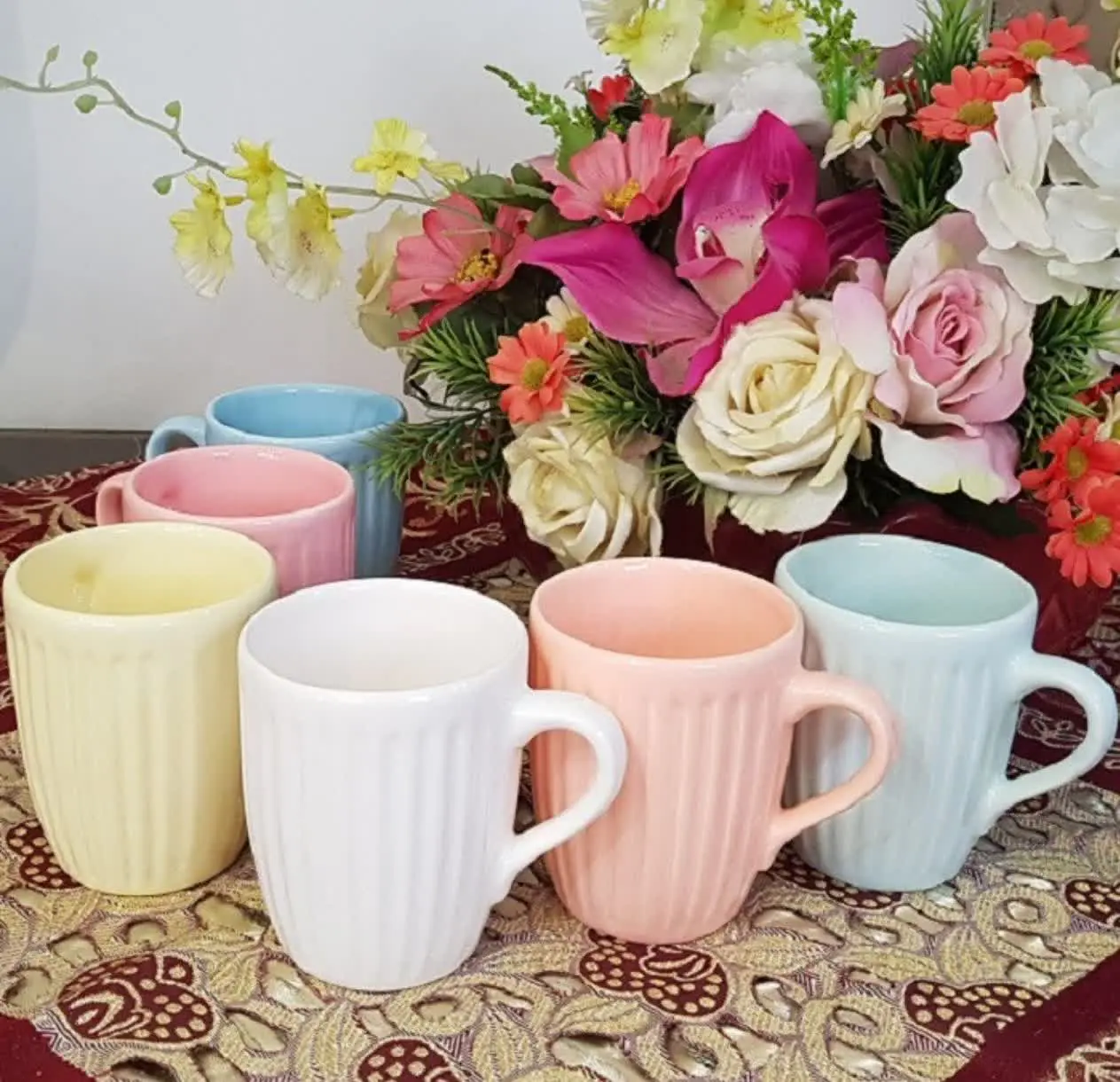 لیوان ماگ رنگی شیاردار
