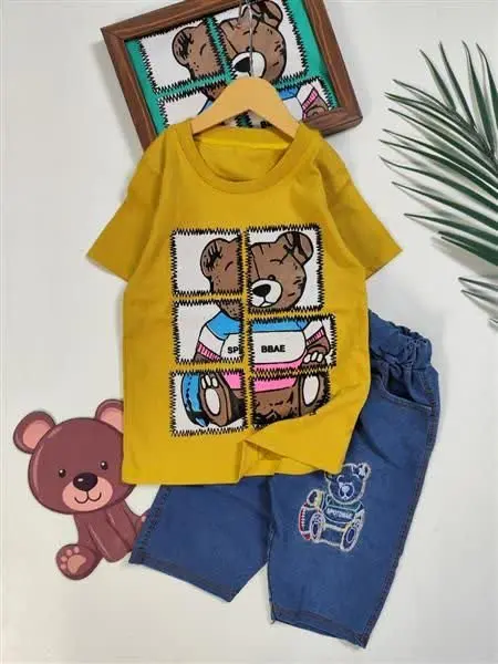 تیشرت شلوارک پازل خرسی 
