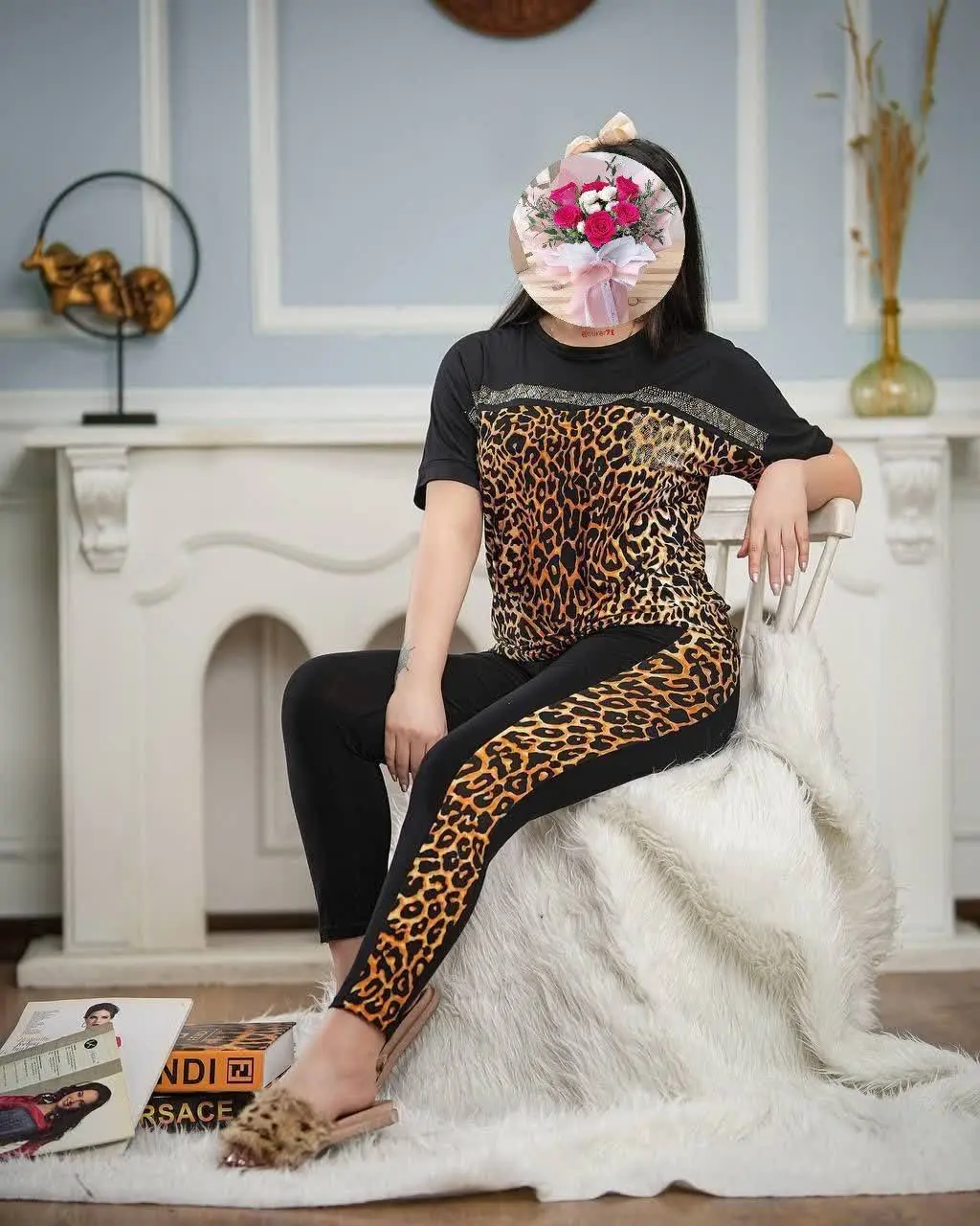 🖋نام: تیشرت شلوار پلنگی سلنا
