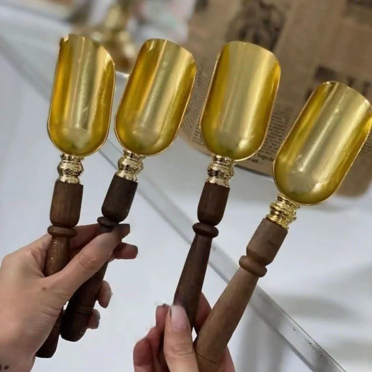 💖قاشق آجیل دسته چوبی💖