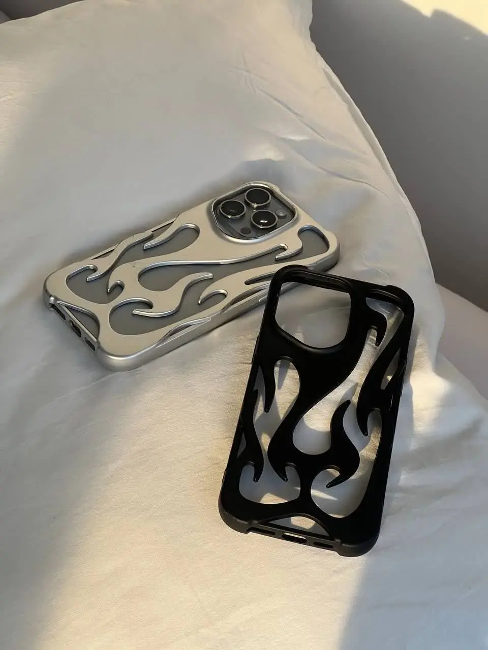 📱مدل قاب: فلیم کیس متریال TPU ژله‌ای محافظت دور تا دور در دو رنگ مشکی 🖤و سیلور 🩶 مخصوص انواع #سامسونگ و #آیفون 
