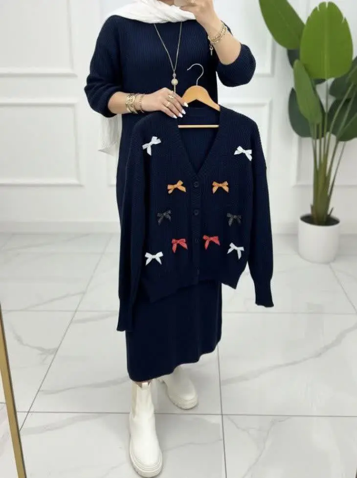 🍁 نام: ست دو تکه بافت پاپیونی