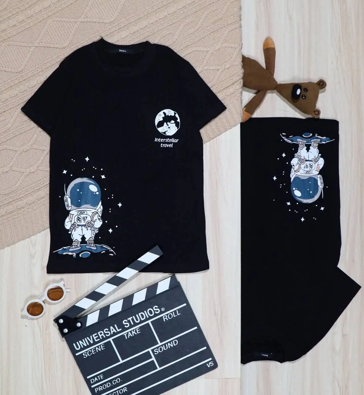 👫تیشرت مشکی چاپ فضانورد👫
