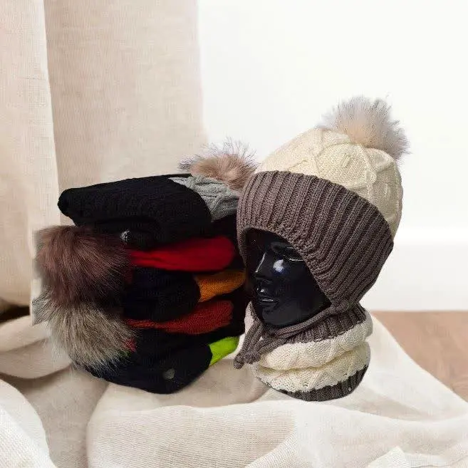 🐝کلاه شال رنگی گوشی دار