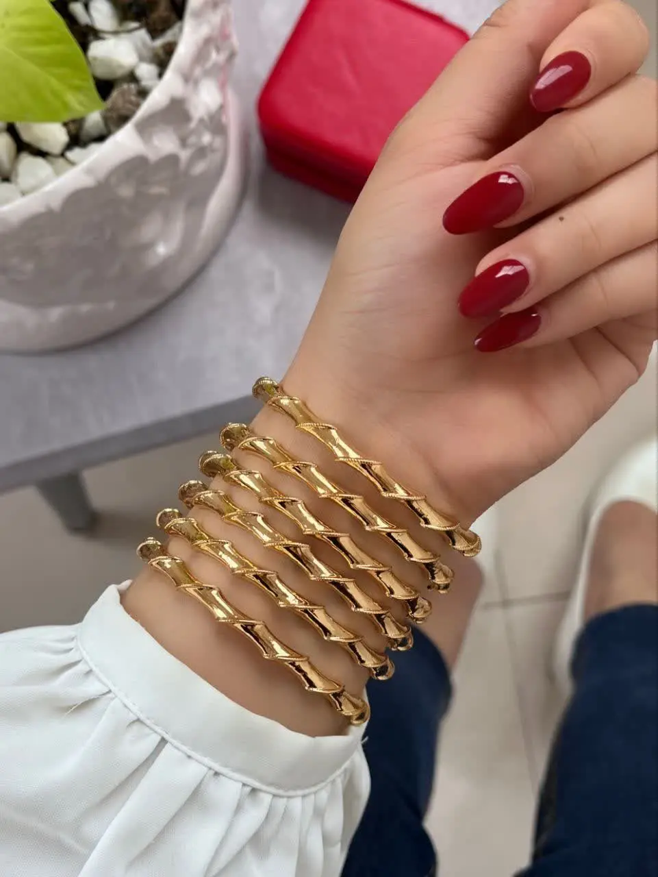 النگو اماراتی استخوانی برجس...