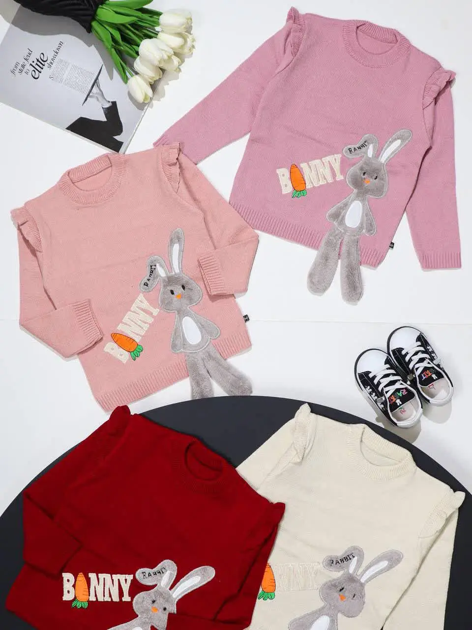 👕 بلوز بافت گپ دخترانه 🌱