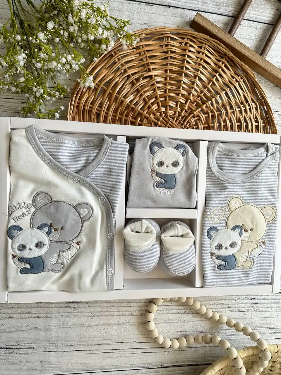 ۹ تکه الیزابت طرح خرس و پاندا نوزادی و کودک کد ۱۱۷۰۱۰ 
