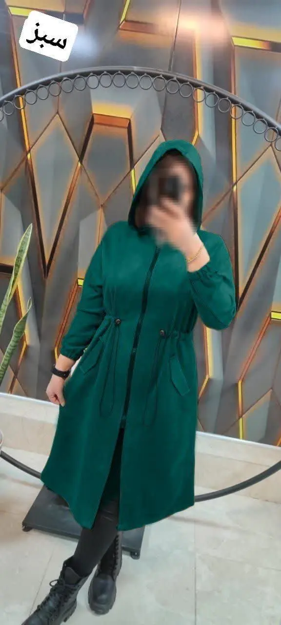 🌙نام: مانتو کلاهدار بلند تمام زیپ
