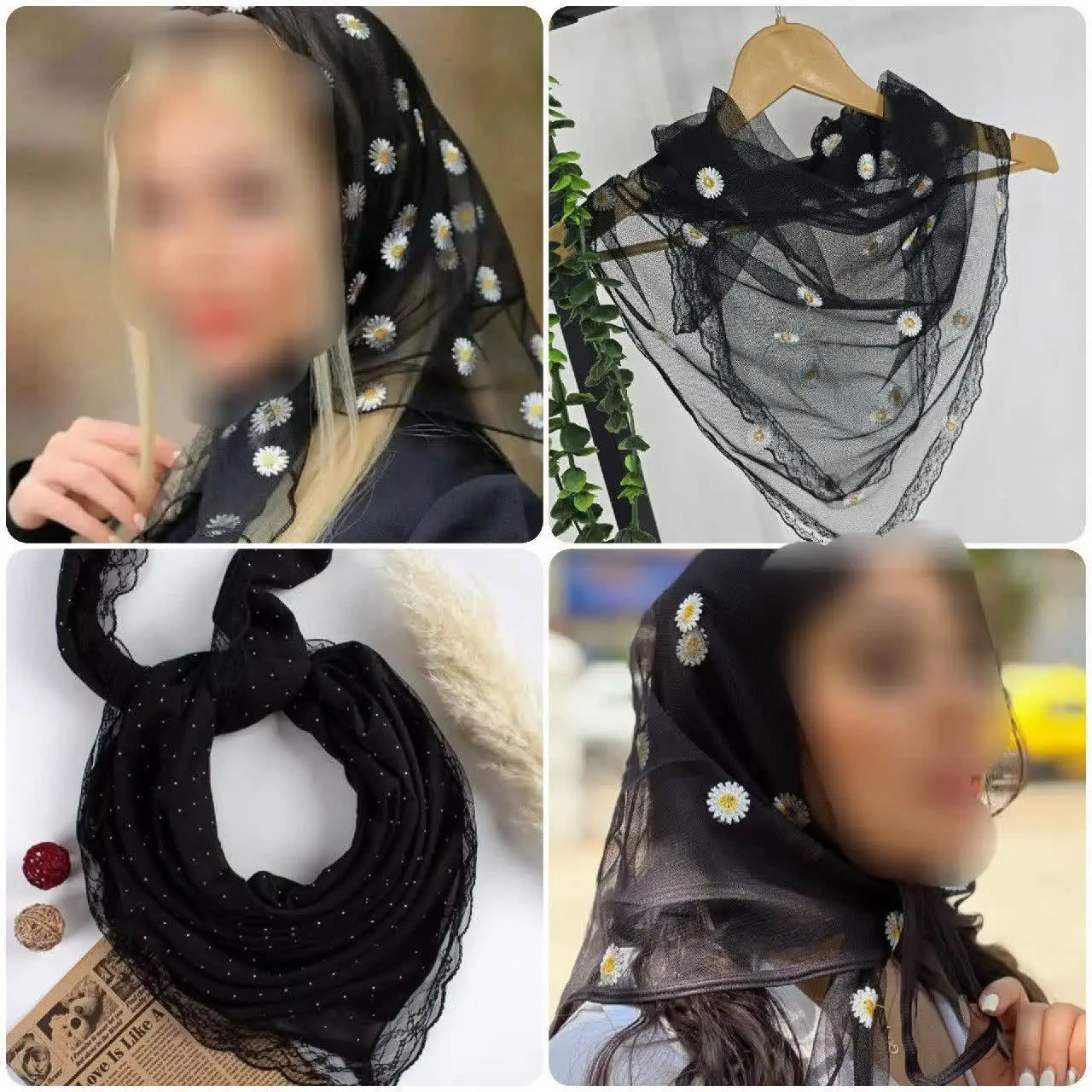 🌸 نام: اسکارف دور دانتل
