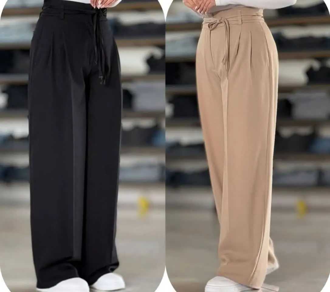 شلوار بگ کمربنددار