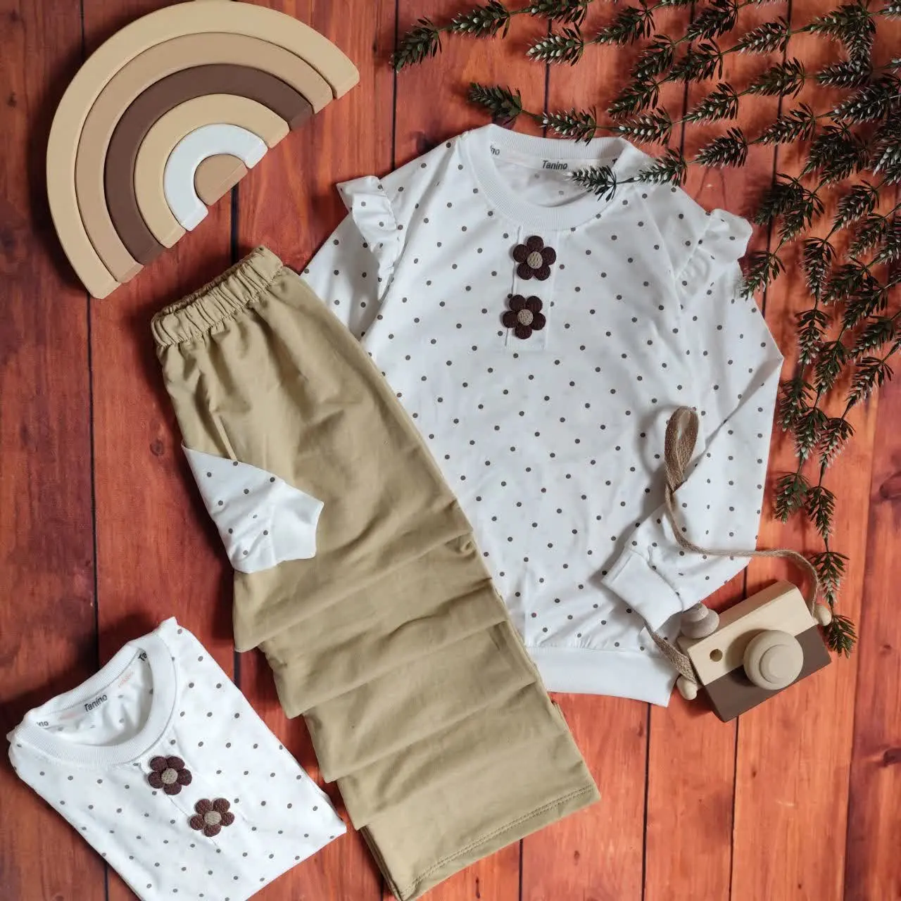 😍ست بلوز و شلوار دخترانه خا...