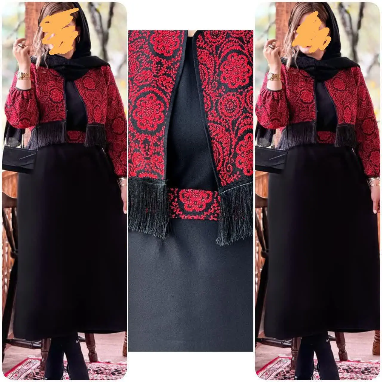 ❤️نام: کت سارافن و کمربند مدل نارگل
