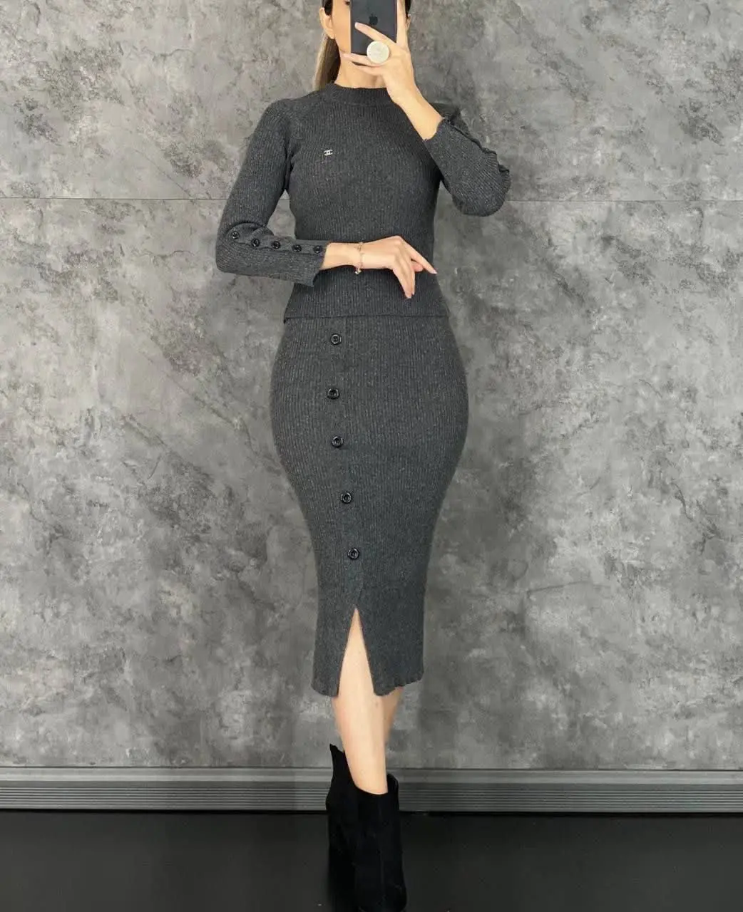 👚نام: بلوز و دامن آستین دکم...