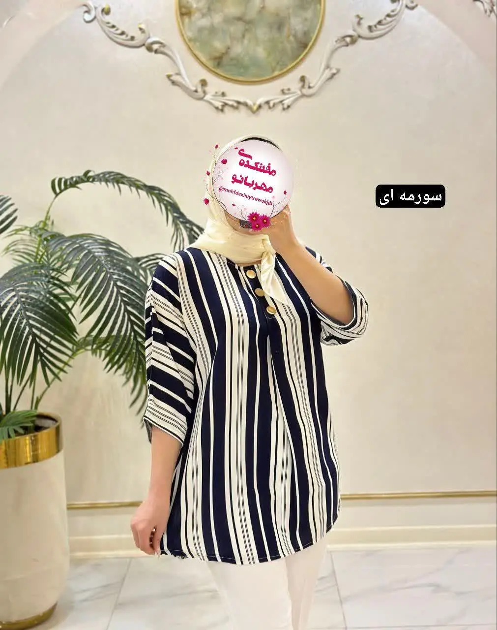 👚نام: تونیک ۳ دکمه آستین پاکتی
