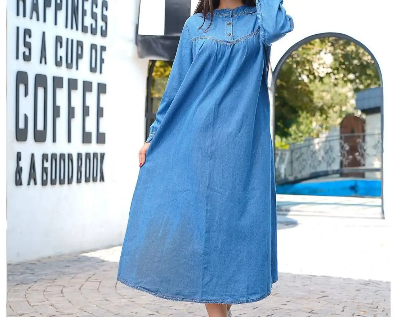 ✅پیراهن جین دکمه دار🌹