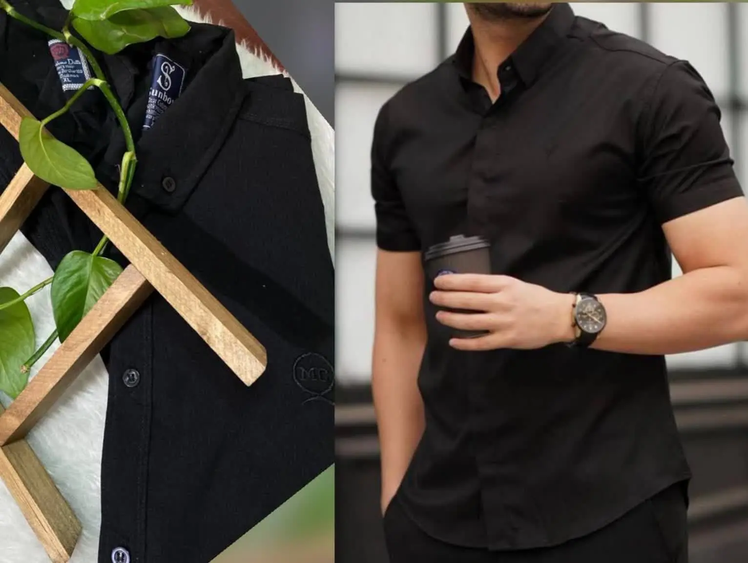 #مردانه #پیراهن مشکی (ردیف ٧٨٣٠) 
