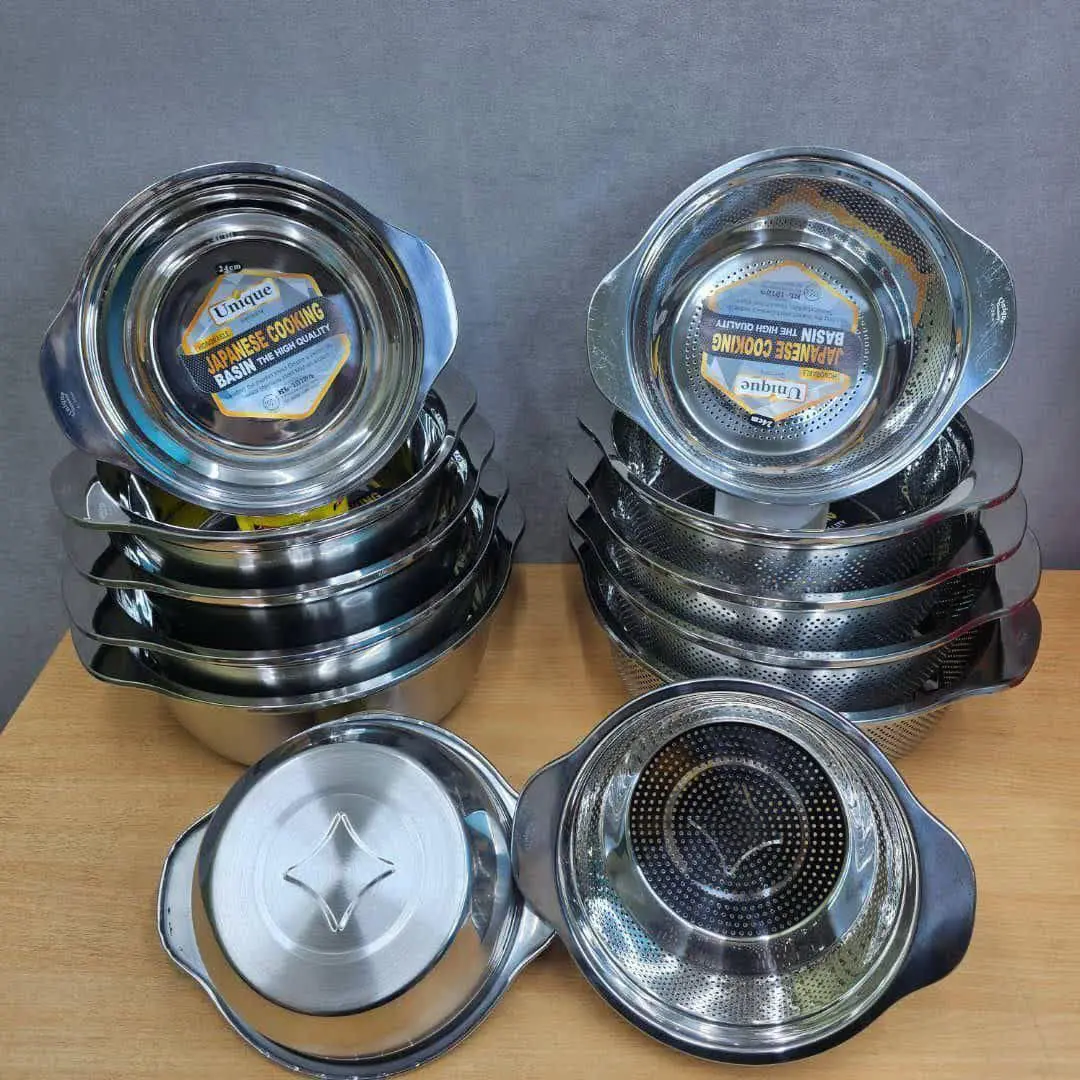 آبکش لگن یونیک ٦ پارچه دسته دار ستاره موجود شد 
