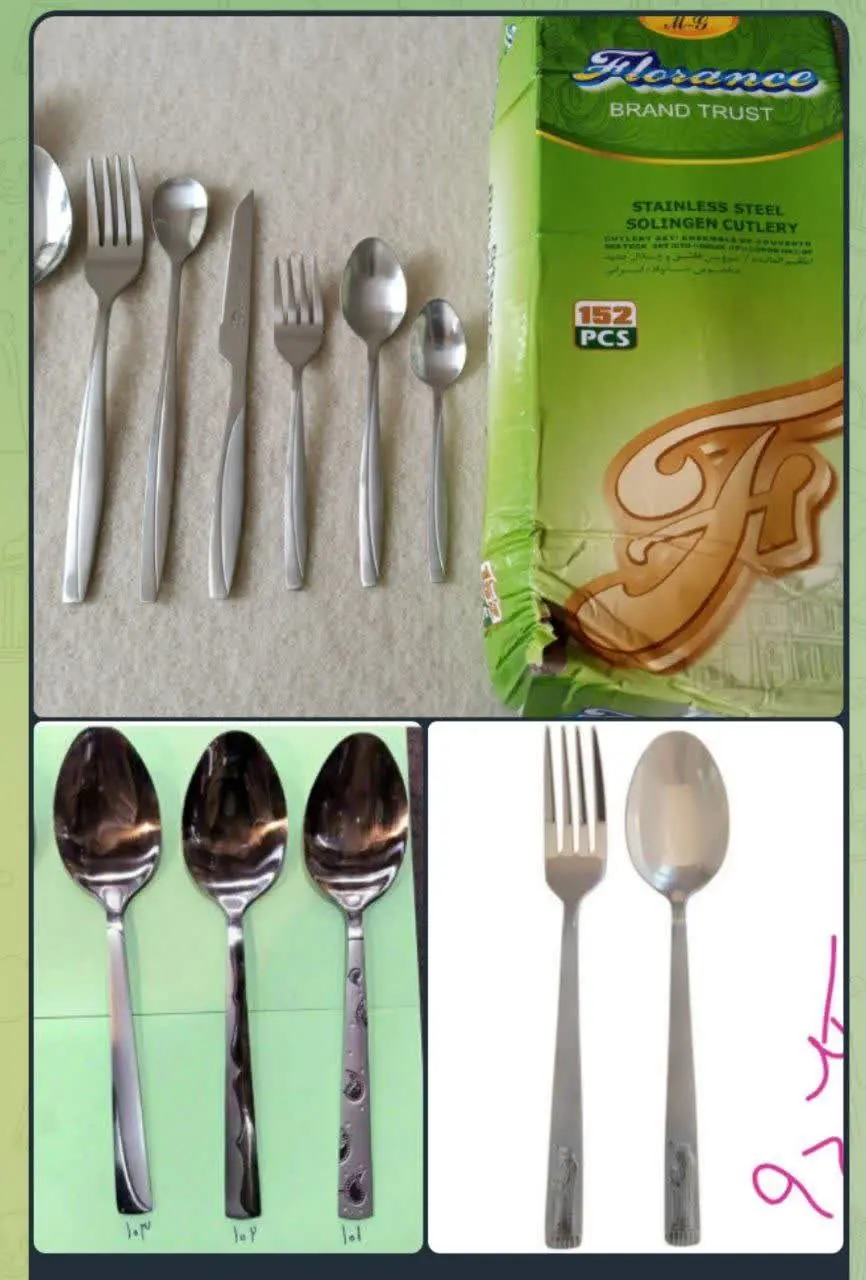 قاشق چنگال ۱۵۲ پارچه استیل