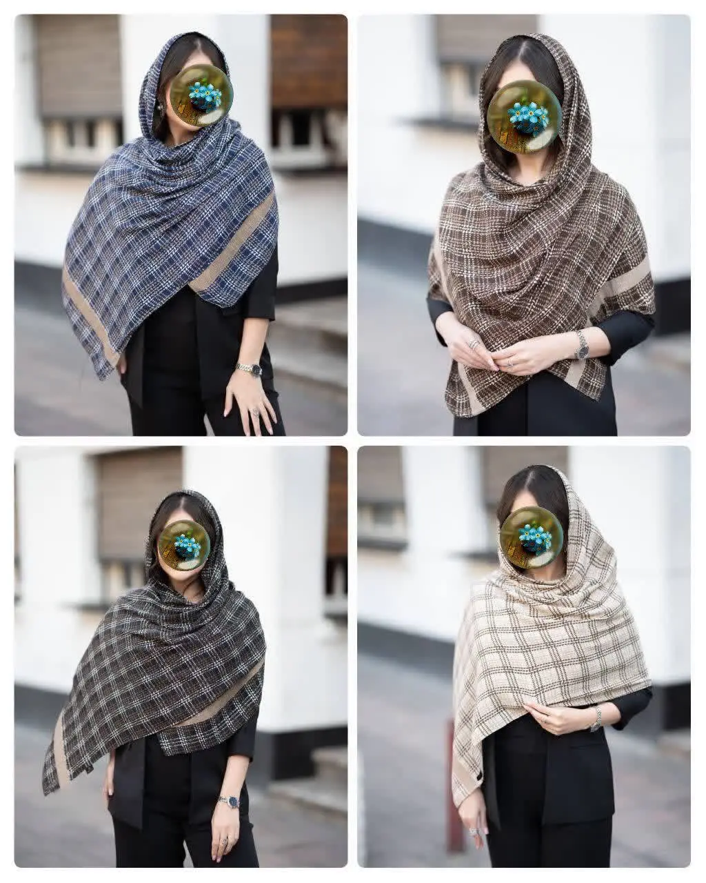 🐝شال برشکا لمه دار