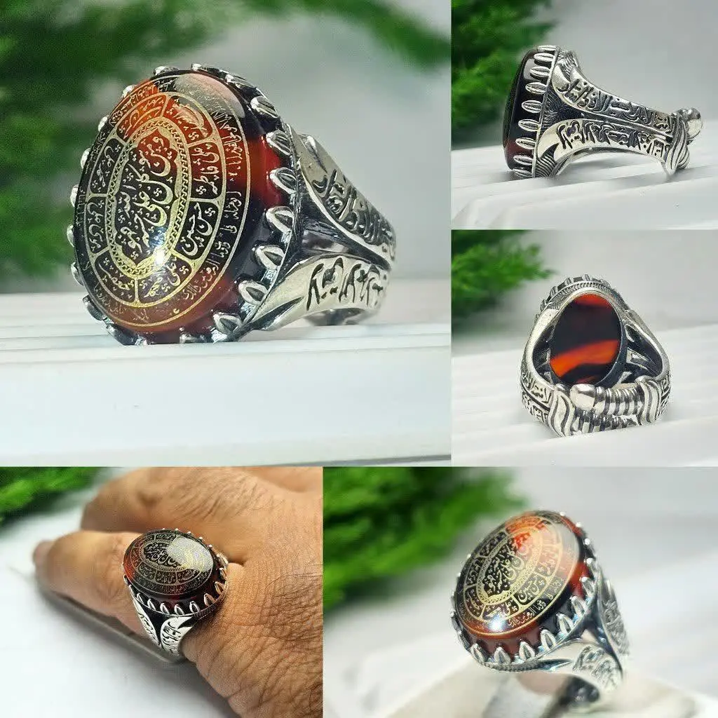 💎انگشتر عقیق مشکی اصلی مردانه