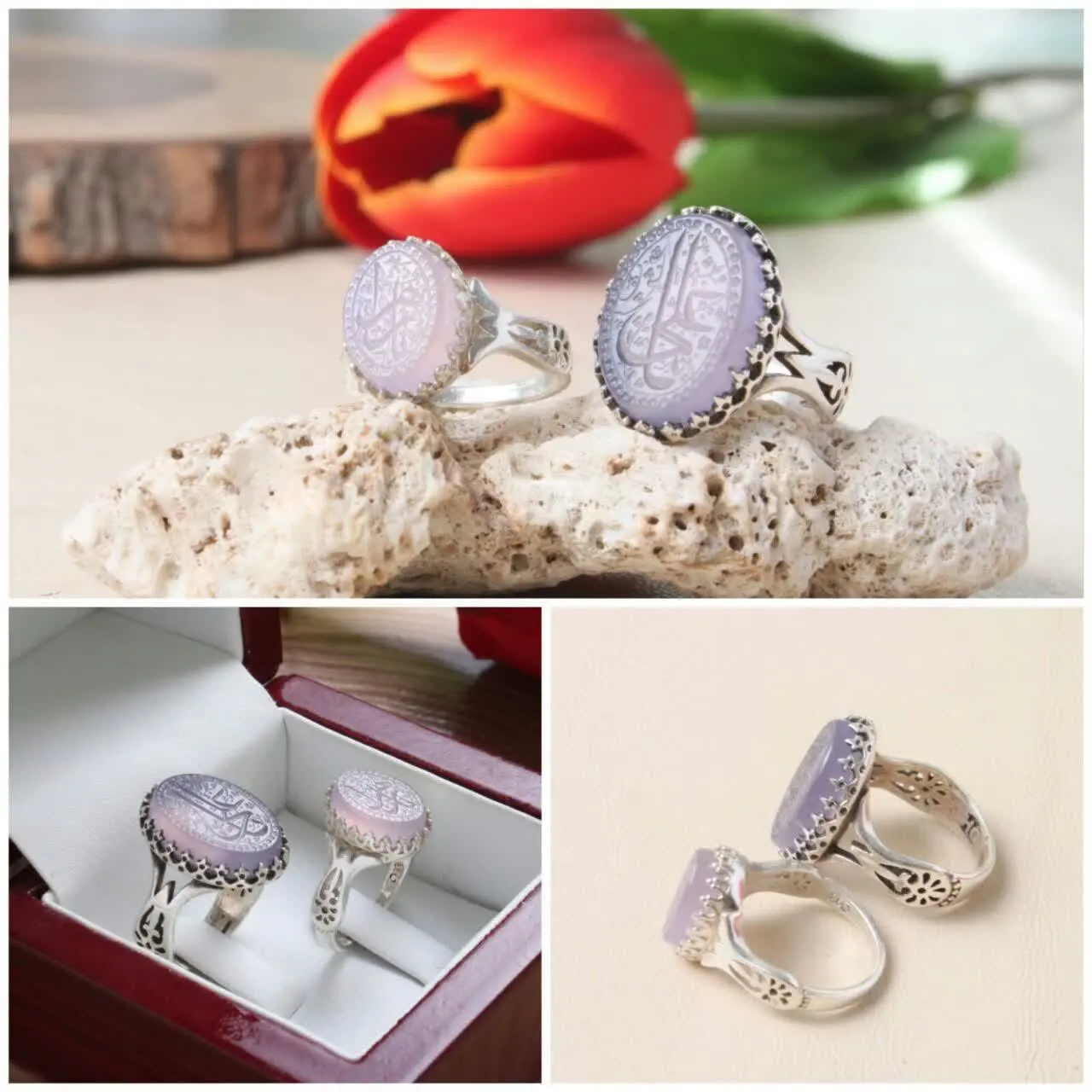 💎انگشتر عقیق ست زوجین