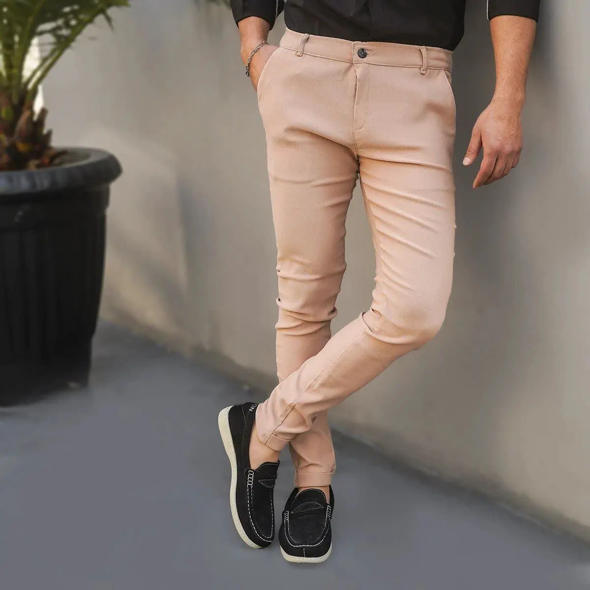 🏆شلوار مردانه کرم مدل Mobin
