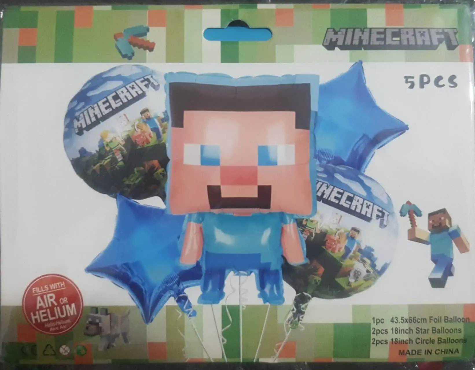 بادکنک ۵ تکه فویلی ماینکرافت
