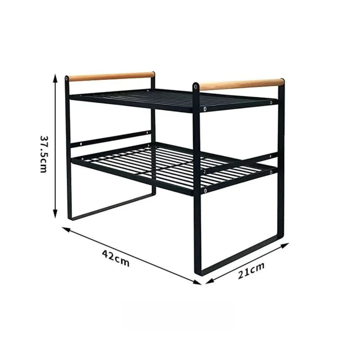 راف دو طبقه دسته چوبی
