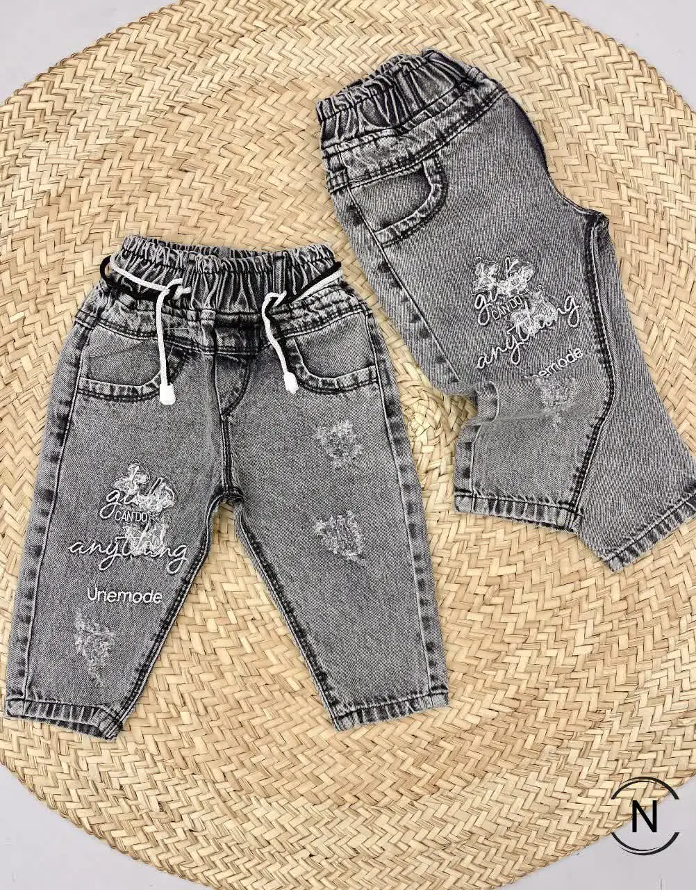 شلوارلی دخترانه مام فیت لی پنبه پروانه
