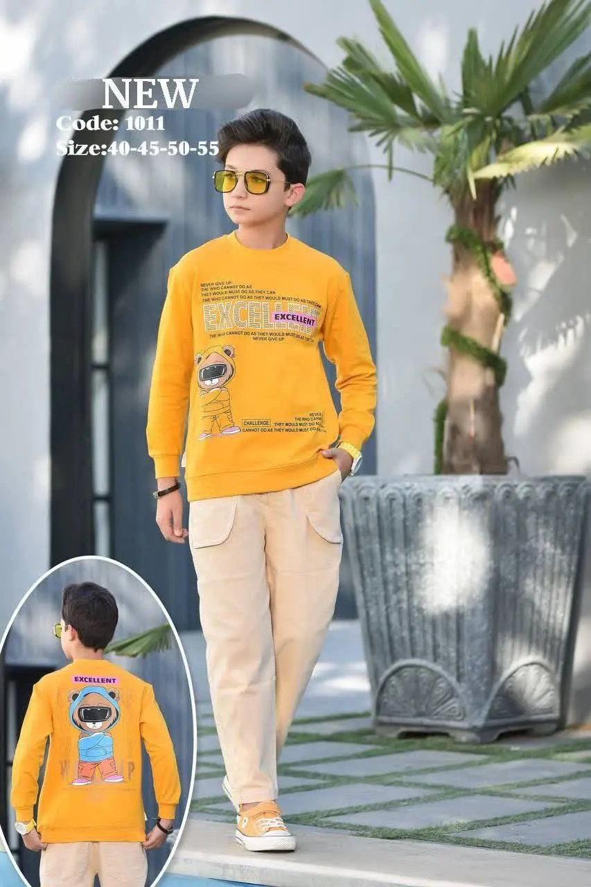 👫بلوز و شلوار جین رنگی خرس عینک دار👫
