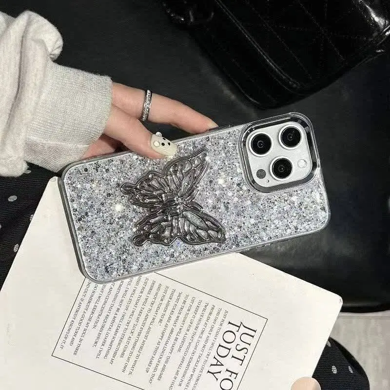 📱مدل قاب: قاب پروانه رزین اکلیلی شاینا بال پروانه متحرک با قابلیت استند مخصوص انواع #سامسونگ #شیائومی و #آیفون 
