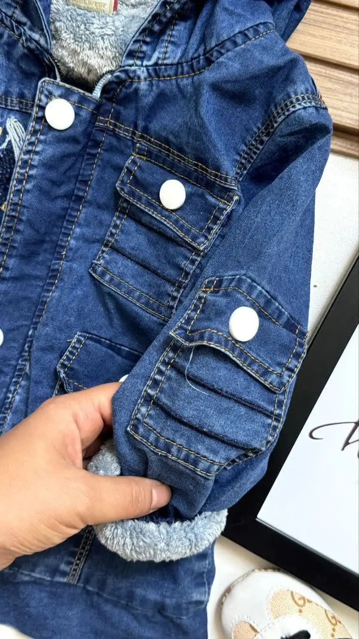 💞 کاپشن جین توخزدار بسیار شیک 💞
