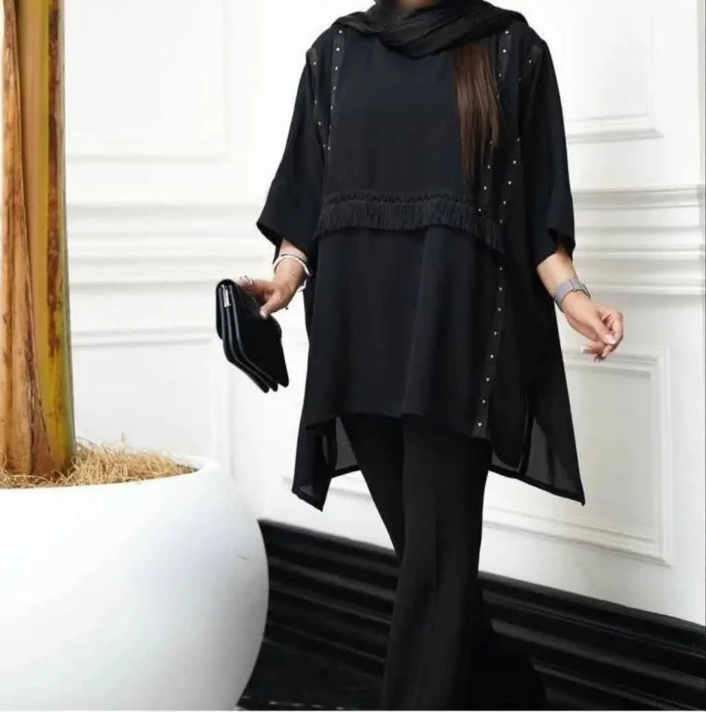 🛍 جنس: حریر جت بلک 
