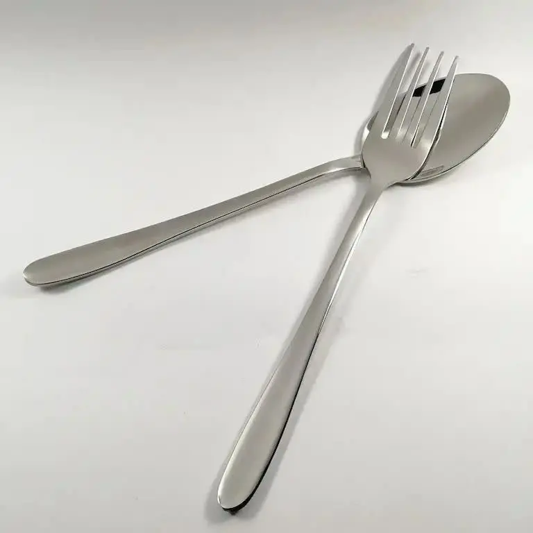 قاشق چنگال یونیک ۶ نفره ۱۲ پارچه استیل ۱۸/۱۰ مدل آینه‌ای دسته پهن
