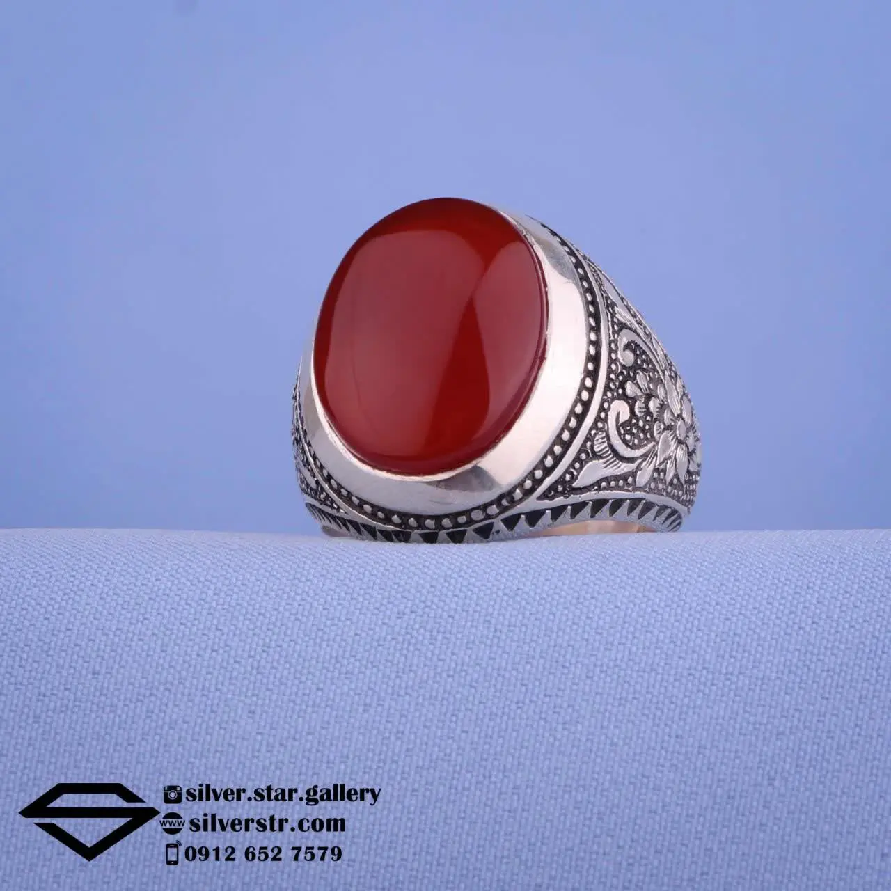 💎 انگشتر #مردانه عقیق سرخ یمنی دستساز کد ۶۲۷
