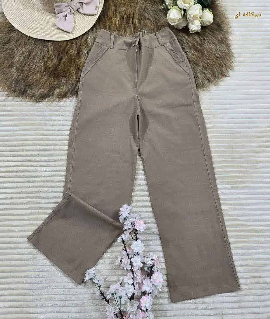 شلوار نیم بگ کتان