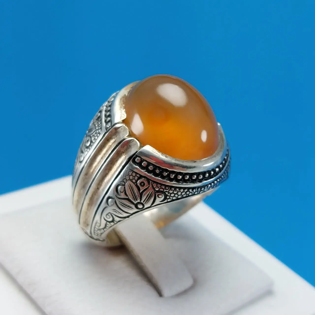 #انگشتر #نقره مردانه #دستساز با قلمزنی فاخر 💍👌
