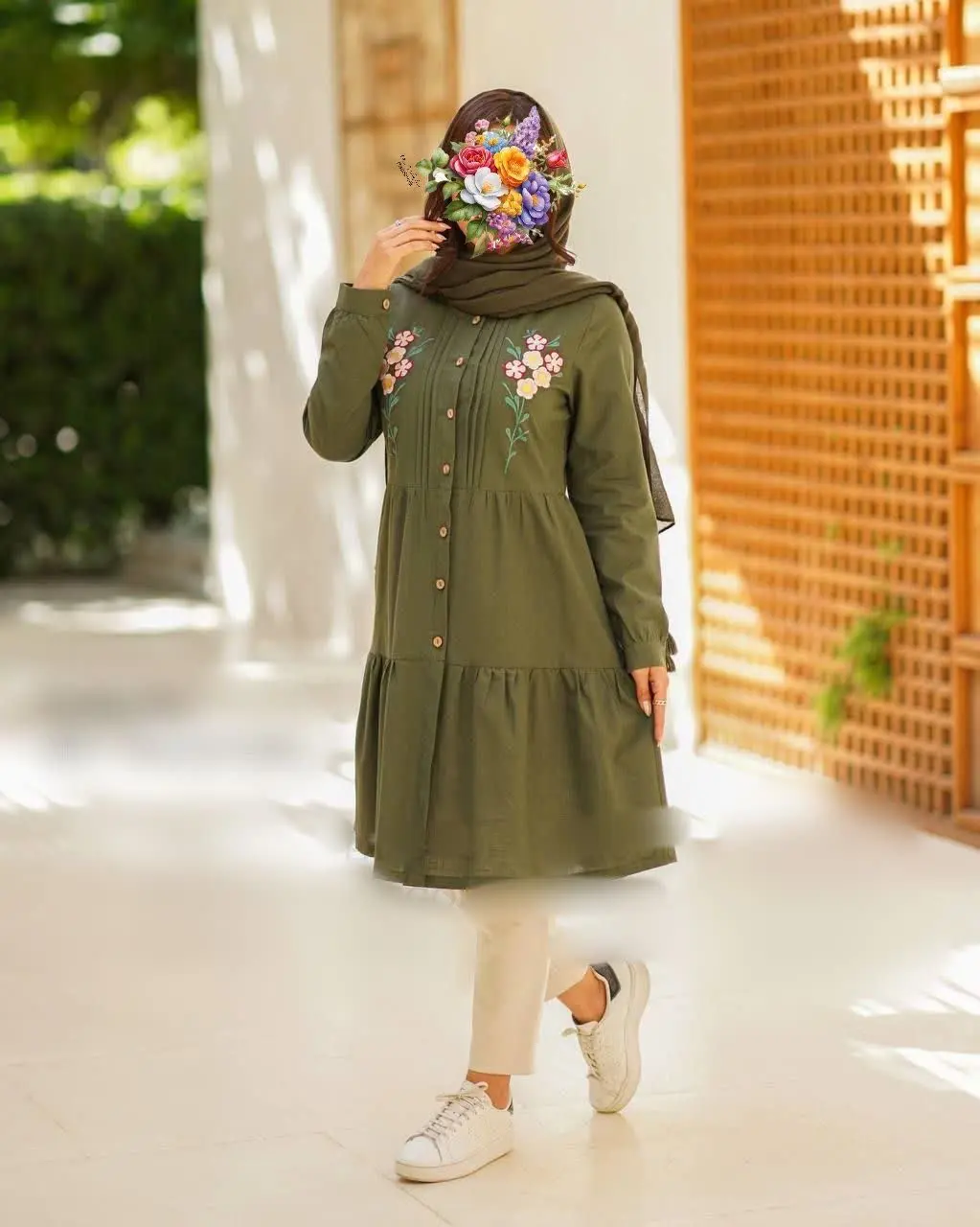 🔹 مانتو پیراهن گلدوزی صفورا