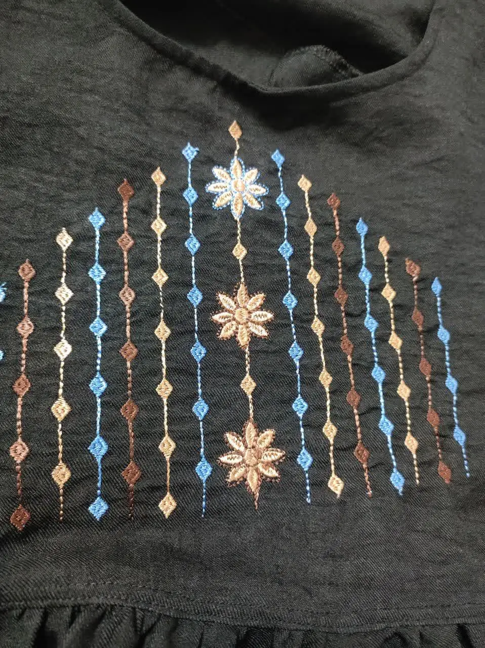 🖤تونیک گلدوزی کمربند دار
