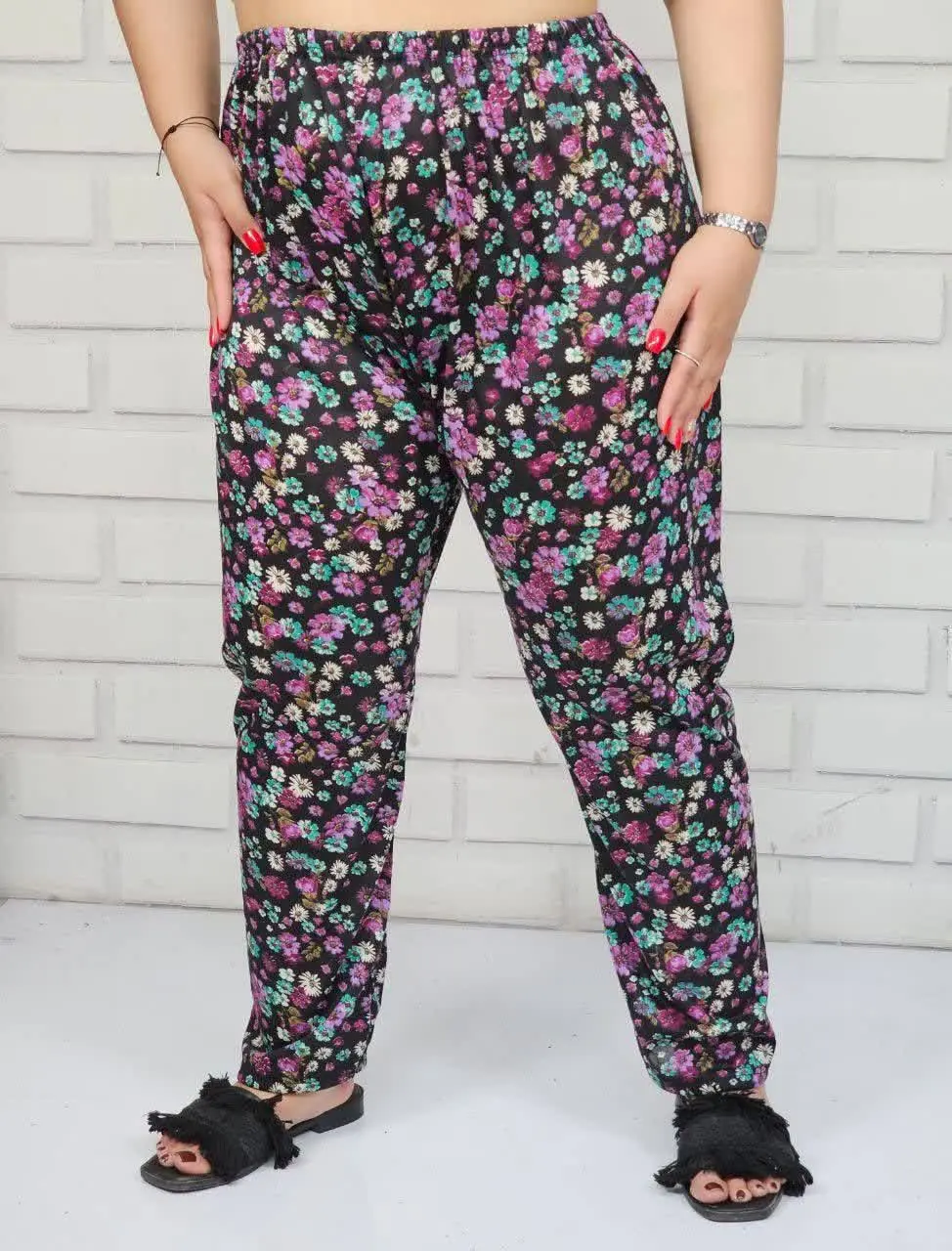 🌸 شلوار راحتی زنانه گلدار