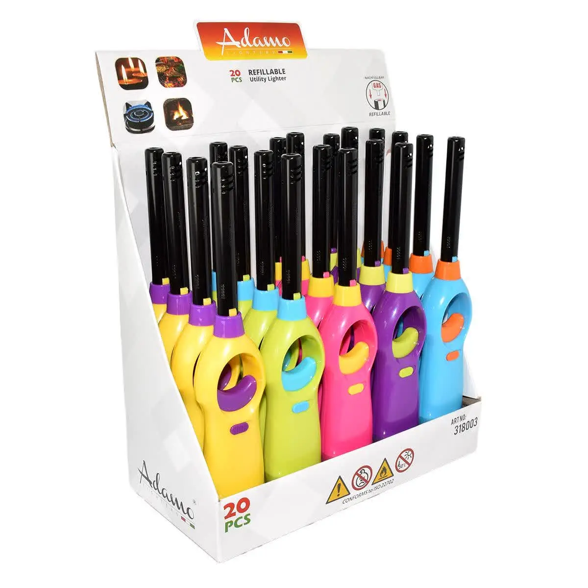 فندک رنگی دکمه وسط
