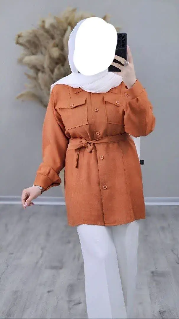 مانتو شانتون کمربندار