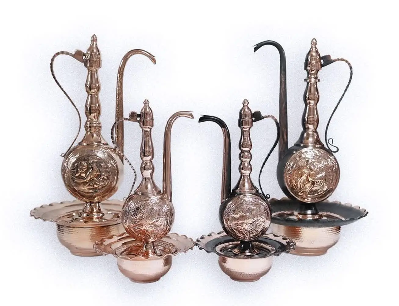 🔴 آفتابه و لگن مسی قلم سایز کوچک 🔴
