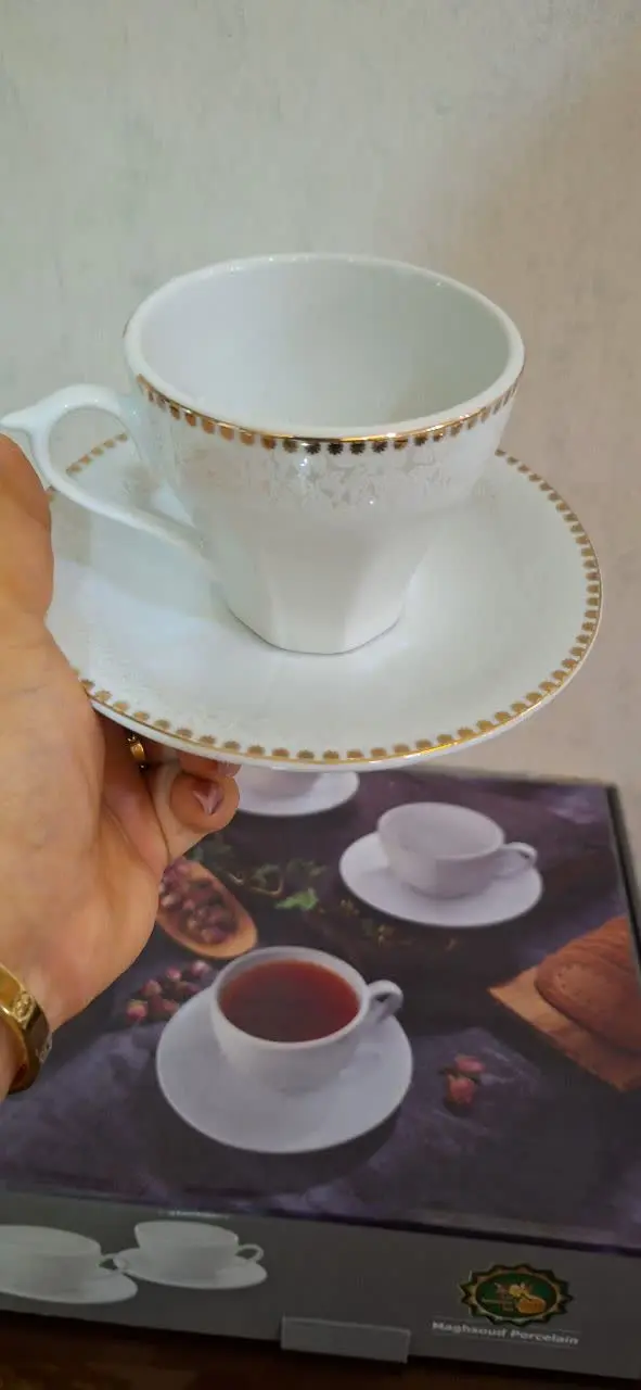 🔴 فنجون نعلبکی چینی 
